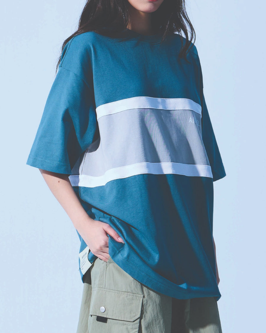 COLOR BLOCKING TEE - GREY