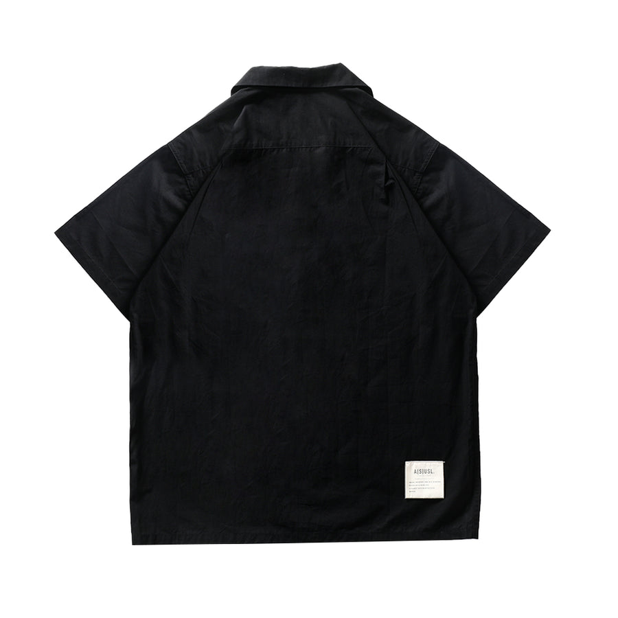 Cuban Short Sleeve Shirt - BLACK