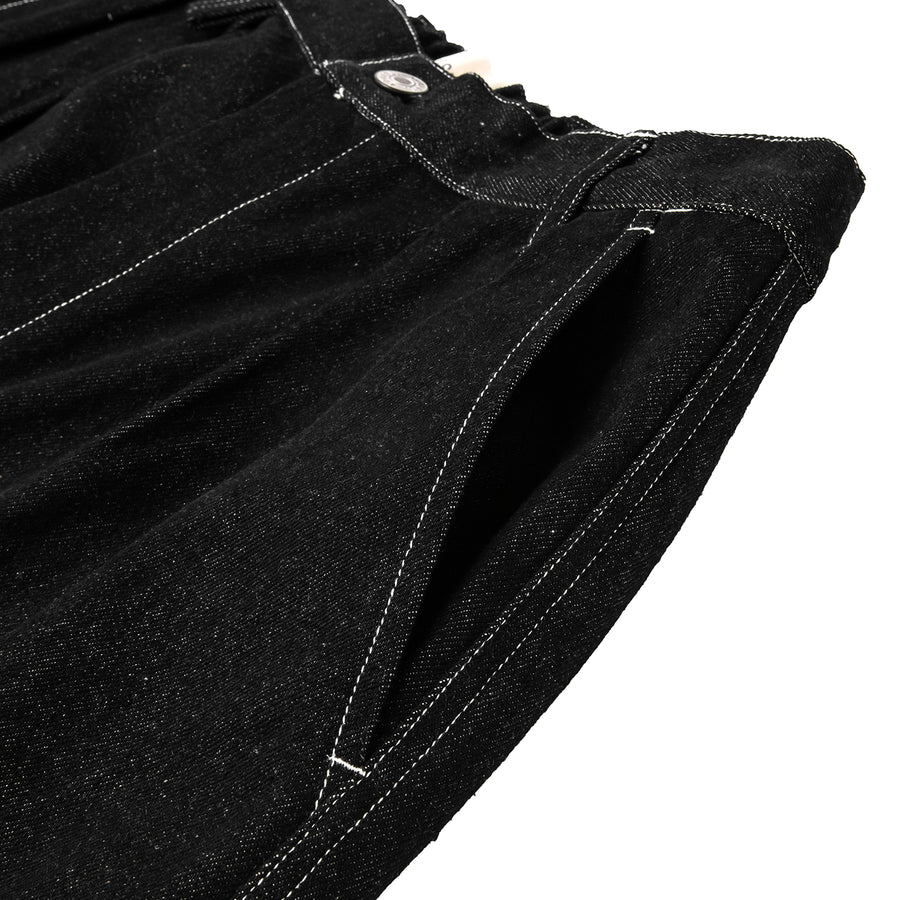 Denim Signature Shorts - BLACK