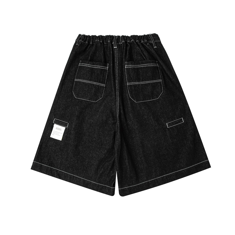Denim Signature Shorts - BLACK