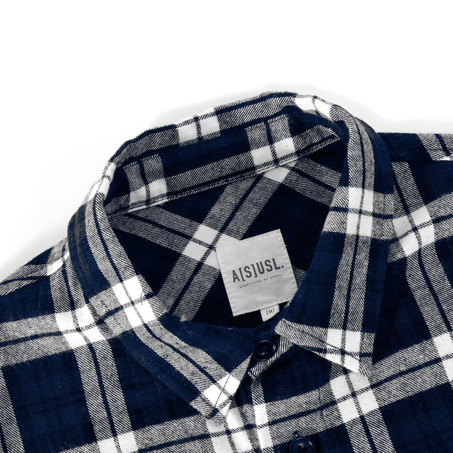 Flannel Checks Oversize Shirt - NAVY CHECKS